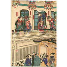 歌川芳虎: Courtesans in Western Villa - Artelino