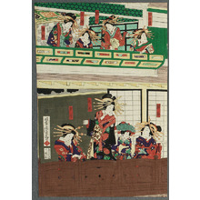 歌川芳虎: Courtesans on Veranda - Artelino