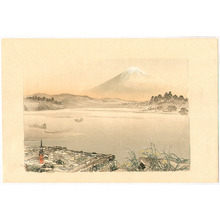 尾形月耕: Mt.Fuji and Lake - One Hundred Fuji - Artelino