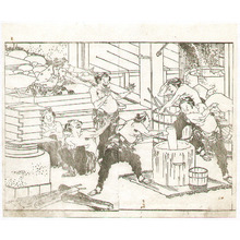 Katsushika Hokusai: Rice Cake Making - Hokusai Soga - Artelino