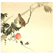 静湖: Sparrow and Red Flower - Artelino