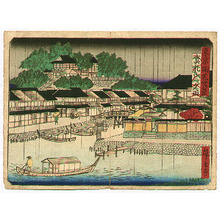Utagawa Hiroshige III: Night Rain at Matsuchiyama - Thity-six Views of Modern Tokyo - Artelino