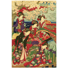 Toyohara Chikanobu: Meiji Empress on Pleasure Boat - Artelino
