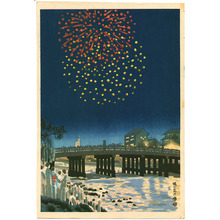 Kotozuka Eiichi: Fireworks at Kamo River - Artelino
