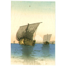 Unknown: Two Sail Boats and Mt. Fuji - Artelino