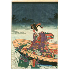 Estampe japonaise "Boating at Night - Imayo Genji" par Utagawa Kunisada, 歌川国貞 (Utagawa Kunisada)