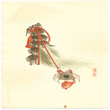 日本版画 "Crab and Turtles" 由 Unknown, 無款 (null) 创作