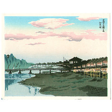 Japanese Print "Kamo River - Twelve Scenery of Kyoraku" by Tokuriki Tomikichiro, 徳力富吉郎 (Tokuriki Tomikichiro to Attributed)