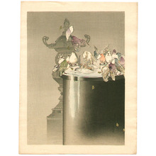 Watanabe Seitei: Pigeons and Stone Lantern - Artelino