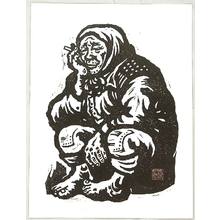 日本版画 "Old Man and Tobacco" 由 Unknown, 無款 (null) 创作