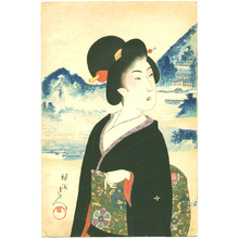 Toyohara Chikanobu: Sanuki - Beautiful Women in Famous Places - Artelino