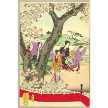 Toyohara Chikanobu: Cherry Blossom Viewing - Ladies of Chiyoda Palace - Artelino