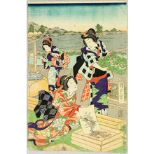 Estampe japonaise "Prince Genji at Silk Farm" par Utagawa Kunisada, 歌川国貞 (Utagawa II Kunisada)