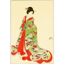 Toyohara Chikanobu: Court Lady in Green - Artelino