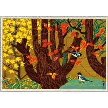 無款: Birds in Autumn Forest - Artelino