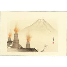 Japanischer Druck "Chimneys - One Hundred Views of Mt. Fuji" von Ogata Gekko, 尾形月耕 (Ogata Gekko)