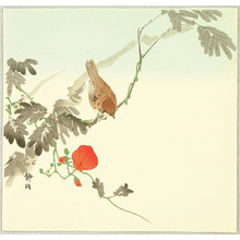 静湖: Sparrow and Red Flower - Artelino