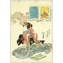 Japanese Print "Poems by Shunetsu and Saigyo - One Hundred Poems by One Hundred Poets" by Utagawa Kunisada, 歌川国貞 (Utagawa Kunisada)