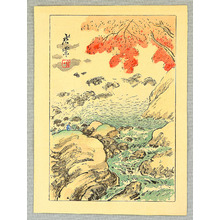 Tsukioka Kogyo: Mountain Stream in Autumn - Artelino