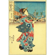 Japanese Print "Beauty with Fan" by Utagawa Kunisada, 歌川国貞 (Utagawa Kunisada)