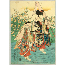 Utagawa Kunisada: Drinking from Tama River - Artelino