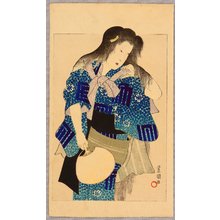 Utagawa Kunisada, 歌川国貞 (Utagawa II Kunisada)创作的日本版画《Lady with Fan》