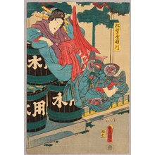 Utagawa Kunisada: Courtesan Escaping from Green House - Artelino