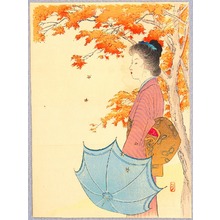 Takeuchi Keishu: Bijin and Maple Tree - Artelino