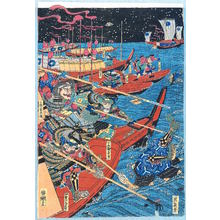 Japanese Print "Seabattle" by Keisai Eisen, 渓斉英泉 (Ikeda Eisen)