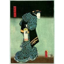 Japanischer Druck "Comes with a Lantern - Kabuki" von Utagawa Kunisada, 歌川国貞 (Utagawa Kunisada)