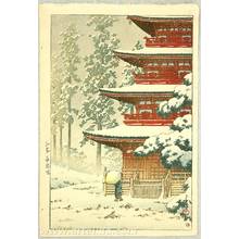 川瀬巴水: Saishoin Temple in the Snow - Collection of Scenic Views of Japan - Artelino