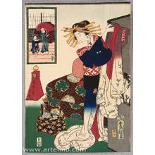 Utagawa Kunisada: Twelve Hours in Brothel - Hanging Robe - Artelino