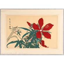 Tsuchiya Rakusan: Selected Pictures of Koushisei - Grasshopper and Chinese Hibiscus - Artelino