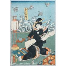 Utagawa Kunisada: Lady in Black - Artelino