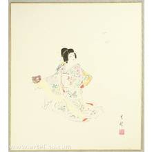 Gekko Ohashi: Court Lady Yayoi and Butterflies - Kabuki - Artelino
