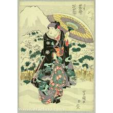 Utagawa Toyokuni I: Kabuki Actor and Mt. Fuji - Artelino