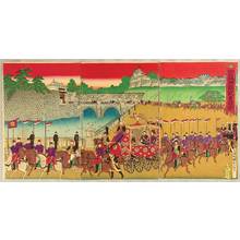 Utagawa Kunisada III: Imperial Procession and Nijubashi Bridge - Artelino