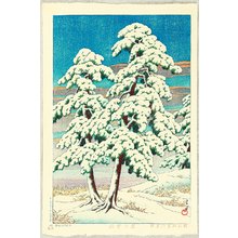 川瀬巴水: Pine Trees After Snow - Artelino
