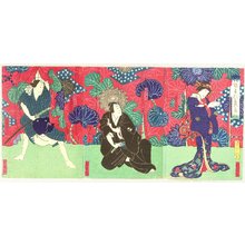 Utagawa Yoshitaki, 歌川芳滝 (Utagawa Yoshitaki)创作的日本版画《In a Restaurant - Kabuki》