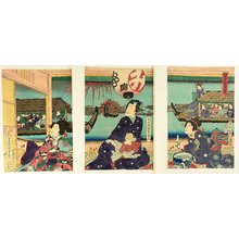 Utagawa Kunisada III: Prince Genji in Summer Evening - Artelino