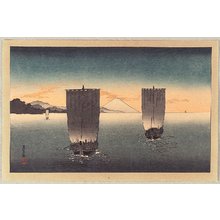 Unknown: Sail Boats and Mt. Fuji. - Artelino
