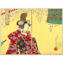 Toyohara Kunichika: Dancing in front of a Bell - Musume Dojoji - Artelino