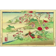 Utsushi Rinsai: Rinsai's Bird and Flowers - Poppies and Golden Pheasants - Artelino