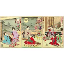 豊原周延: Customs and Manners of Edo 12 Months - August - Artelino