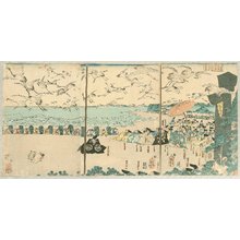 Utagawa Kuniyoshi: Releasing Cranes on a Beach - Artelino