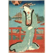 Japanese Print "Beauty in Evening" by Utagawa Kunisada, 歌川国貞 (Utagawa Kunisada)