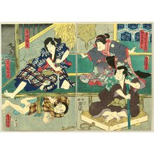 Estampe japonaise "Eavesdropping under the Floor - Chushingura" par Utagawa Kunisada, 歌川国貞 (Utagawa Kunisada)