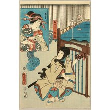 Japanischer Druck "Okaru and Rikiya - Chushingura" von Utagawa Kunisada, 歌川国貞 (Utagawa Kunisada)