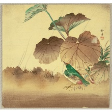 Tsukioka Kogyo: Leaves and Bird - Artelino