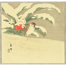 Takahashi Biho: Sparrow in Snow - Artelino